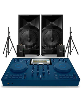 AlphaTheta WAVE-EIGHT 8" Portable Powered Speaker Pair With OMNIS-DUO Portable Standalone DJ System