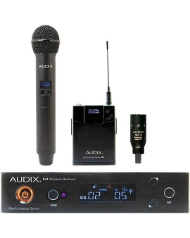 Audix AP41 OM2 L10 Wireless Microphone System With R41 Diversity Receiver, H60/OM2 Handheld Transmitter and ADX10 Lavalier Microphone Band A