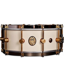 A&amp;F Drum Co 1901 Limited-Edition 14x6.5" Antique White Steam Bent Maple Snare Drum