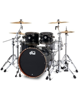 DW Collector's Series 4-Piece Maple/Mahogany Finish Ply Shell Pack with Black Nickel Hardware Gloss Black
