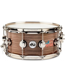 DW Collector's Series American Flag Logo Snare Drum With Nickel Hardware 14 x 6.5 in.