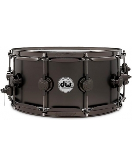 DW Collector's Series Satin Black Over Brass Snare Drum With Satin Chrome Hardware 14 x 6.5 in.