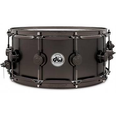 DW Collector's Series Satin Black Over Brass Snare Drum With Satin Chrome Hardware 14 x 6.5 in.