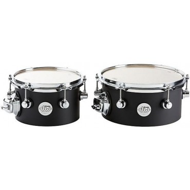 DW Design Series Concert Tom Set With Mount 8/10 Inch Black Satin