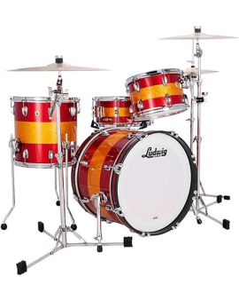 Ludwig Classic Maple 3-Piece Downbeat Shell Pack With 20" Bass Drum Red/Gold Tri-Band
