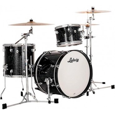 Ludwig NeuSonic 3-Piece Downbeat Shell Pack With 20" Bass Drum Ebony Pearl