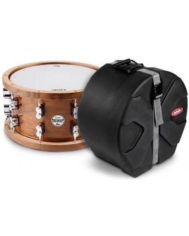 PDP by DW Limited-Edition Dark Stain Walnut and Maple Snare With Walnut Hoops and Chrome Hardware and SKB Case