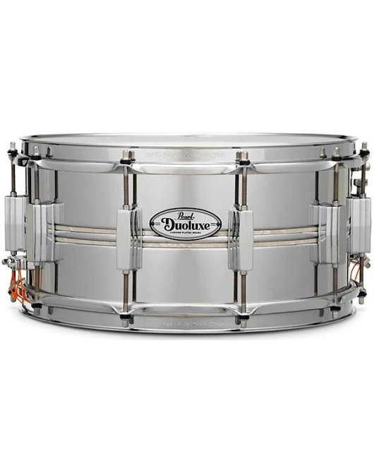 Pearl DuoLuxe Inlaid Snare 14 x 6.5 Chrome Brass Pearl DuoLuxe Inlaid Snare 14 x 6.5 Chrome Brass