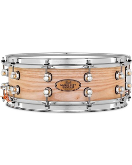 Pearl Music City Custom Solid Shell Snare Ash in Hand-Rubbed Natural Finish 14 x 5 in.