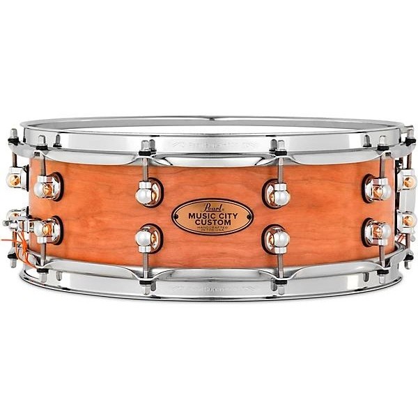 Pearl Music City Custom Solid Shell Snare Cherry in Hand-Rubbed Natural Finish 14 x 5 in.