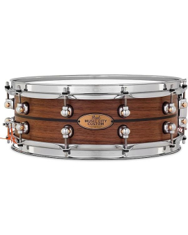Pearl Music City Custom Solid Shell Snare Walnut with Ebony Inlay 14 x 5 in.