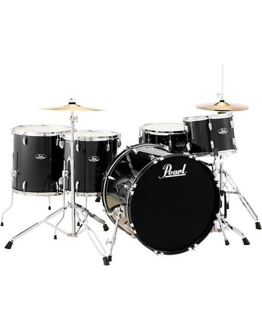 Pearl Roadshow 5 Piece Rock Drum Set Jet Black