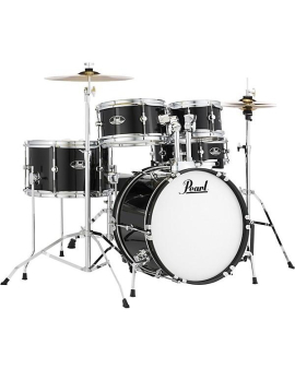 Pearl Roadshow Jr. Drum Set With Hardware and Cymbals Jet Black
