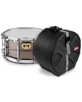 Pork Pie Big Black Brass Snare Drum With Tube Lugs and Chrome Hardware With SKB Case