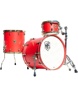 SJC Drums 3-Piece Tour Series Shell Pack with Brass Hardware Ruby Lacquer
