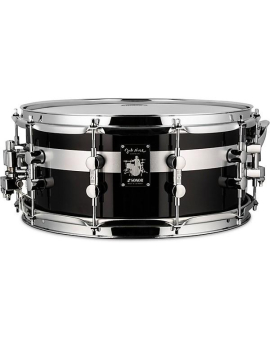SONOR Jost Nickel Beech Snare Drum, Gloss Black With Stripe, 14x6.5"