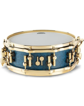 SONOR SQ2 Medium Beech Snare Drum in Birdseye Azure Blue with Gold Hardware 14 x 5 in.