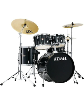 TAMA Imperialstar 5-Piece Complete Drum Set With MEINL HCS cymbals and 20" Bass Drum Hairline Black