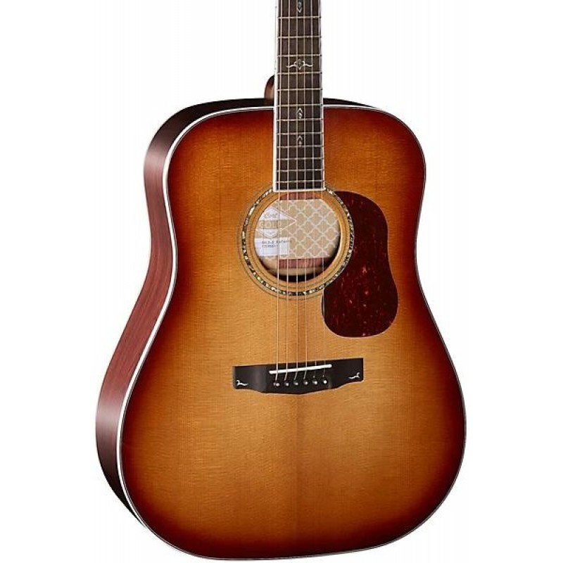 Cort D8 Gold Series Dreadnought Acoustic Guitar Light Burst full body showing neck and headstock