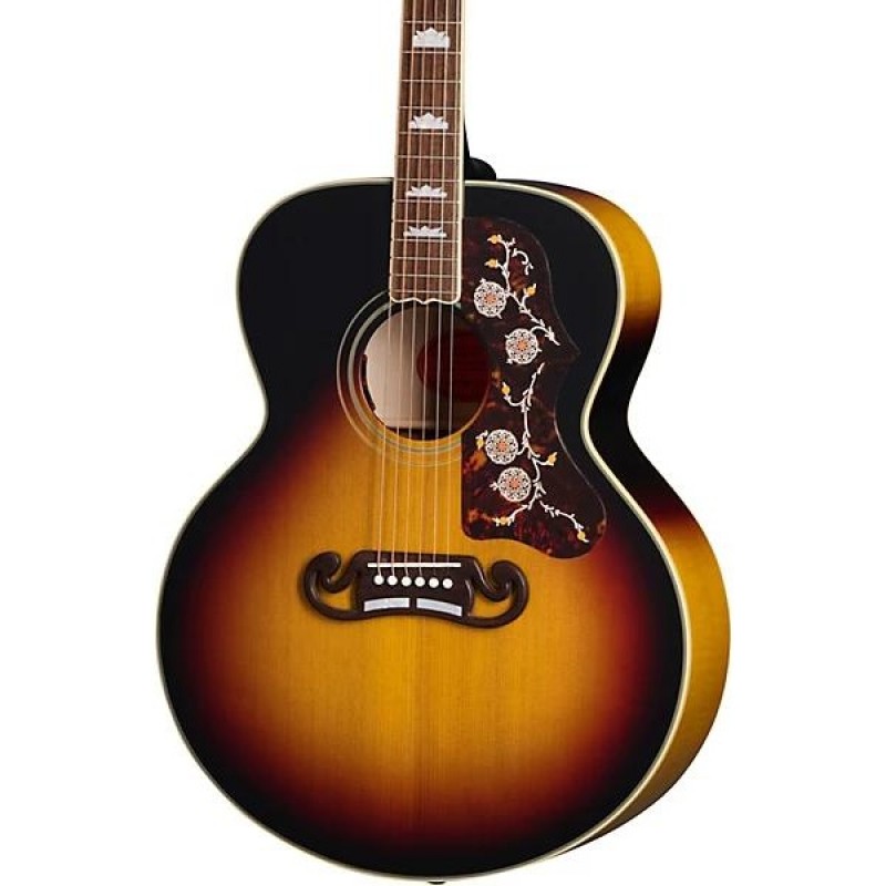 Epiphone Inspired by Gibson 1957 SJ-200 acoustic-electric guitar Vintage Sunburst finish rich tone smooth playability and jumbo body design