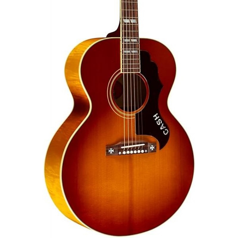 Gibson Rosanne Cash J-185 Signature acoustic-electric guitar Heritage Cherry Sunburst showing body neck and hardware