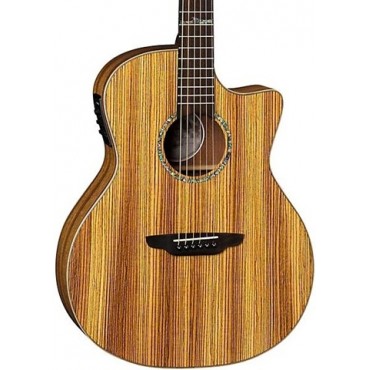 Luna High Tide Exotic Wood Cutaway Grand Concert Acoustic-Electric Guitar Zebrawood