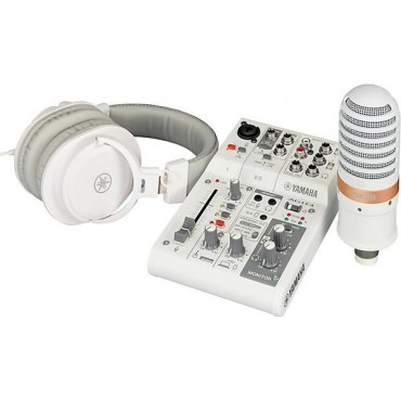 Yamaha AG03MK2 3-Channel Live Streaming Loopback Audio USB Mixer White