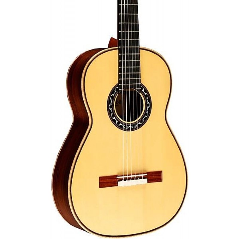 Cordoba Esteso SP Spruce Top Luthier Select Acoustic Classical Guitar Natural full body showing neck and headstock