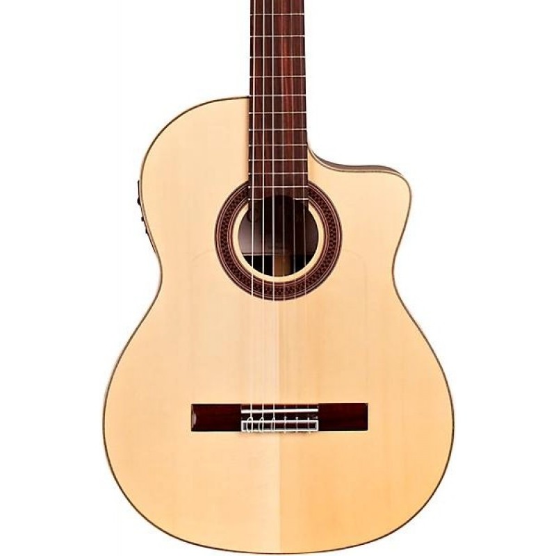 Cordoba GK Studio Limited Flamenco Acoustic Electric Guitar Natural full body showing neck and headstock