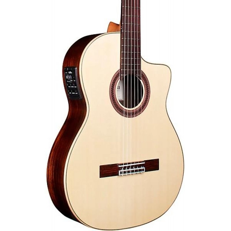 Cordoba GK Studio Negra Flamenco Acoustic Electric Guitar Natural full body showing neck and headstock