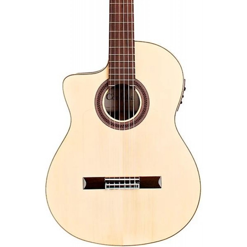 Cordoba GK Studio Negra Left Hand Flamenco Acoustic Electric Guitar Natural full body showing neck and headstock