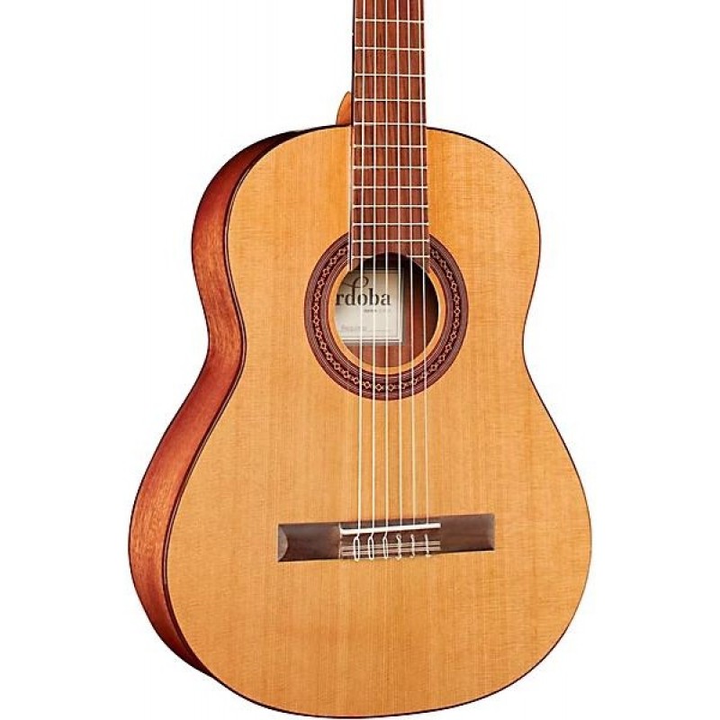 Cordoba Requinto 580 Half Size Acoustic Nylon String Classical Guitar full body showing neck and headstock