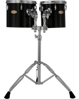 Pearl PTE Concert Series Single Head 10" &amp; 12" Tom Set With BT3 &amp; 7/8" Receiver and T895 Stand 10 x 10 in., 12 x 10 in. Midnight Black