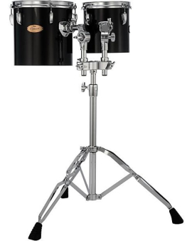 Pearl PTE Concert Series Single Head Tom Set with BT3 &amp; 7/8" Receiver and T895 Stand 8 x 8 in., 10 x 10 in. Midnight Black