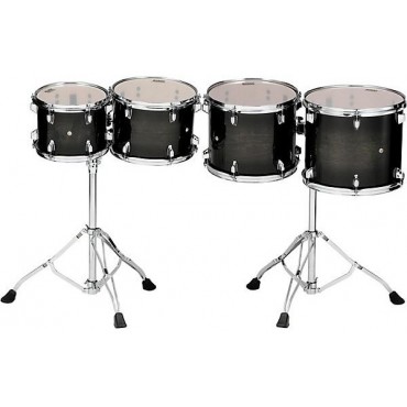 TAMA Mid-Pitched Concert Tom Set With Stands (Double-headed) 10, 12, 13, 14 in. Transparent Black Burst
