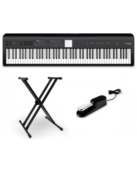 Roland FP-E50 Digital Piano With Double-Brace X-Stand and Sustain Pedal Black