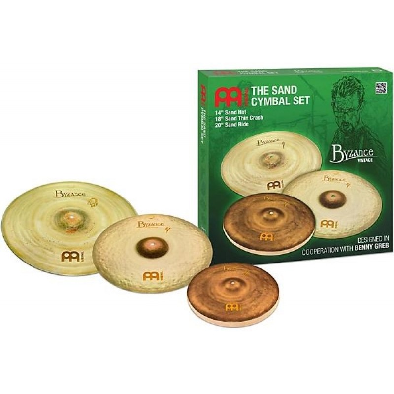 Meinl Byzance Vintage Benny Greb Sand cymbal set 14 18 20 inch dark dry tone short sustain B20 bronze hand hammered