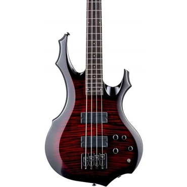 ESP LTD F-1004 See-Thru Electric Bass Guitar See-Thru Black Cherry Sunburst