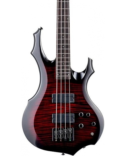 ESP LTD F1004 SeeThru Electric Bass Guitar Black Cherry