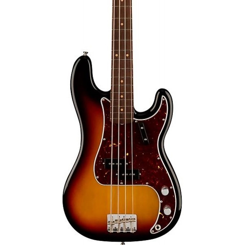 Fender American Vintage II 1960 Precision Bass 3 Color Sunburst electric bass with vintage design classic tone and smooth playability