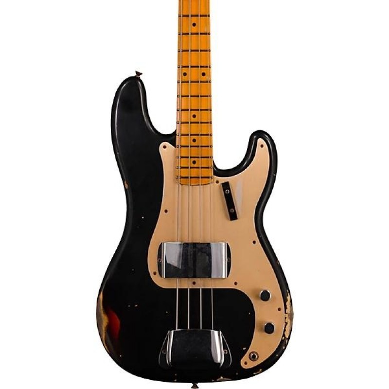 Fender Custom Shop 58 Precision Bass Relic Aged Black over Chocolate 3-Color Sunburst premium tone collectible instrument