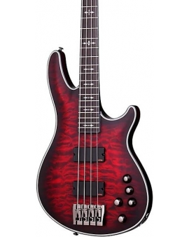 Schecter Guitar Research Hellraiser Extreme-4 Electric Bass Guitar Satin Crimson Red Burst