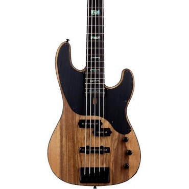 Schecter Guitar Research Model T Exotic Ziricote 5 Electric Bass Natural Satin