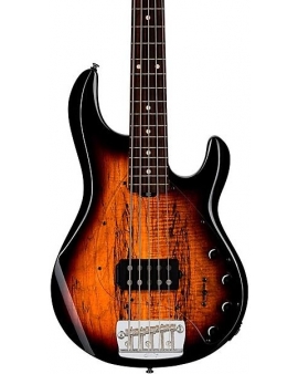 Sterling by Music Man StingRay 5 RAY35 Spalted Maple Top Bass 3-Tone Sunburst