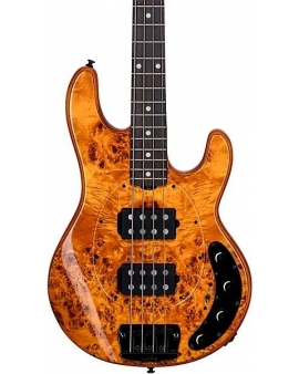 Sterling by Music Man StingRay RAY34 HH Poplar Burl Top Bass Amber