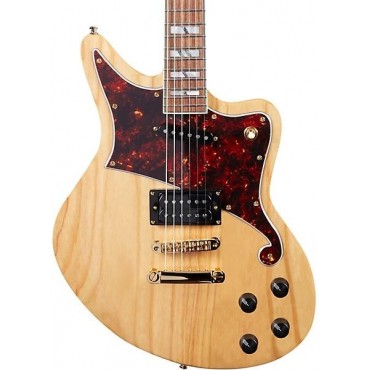 D'Angelico Deluxe Series Bedford Swamp Ash Electric Guitar with Seymour Duncan Pickups and Stopbar Tailpiece Natural Swamp Ash