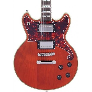 D'Angelico Deluxe Series Brighton Solidbody Electric Guitar With USA Seymour Duncan Humbuckers and Stopbar Tailpiece Matte Walnut