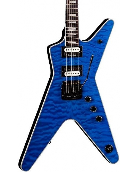 Dean ML Select 24 Quilted Top Electric Guitar Trans Blue Dean ML Select 24 Quilted Top Electric Guitar Trans Blue
