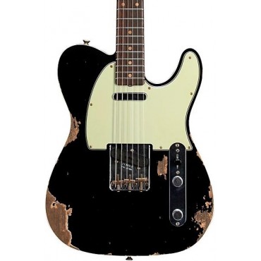 Fender Custom Shop 1960 Telecaster Custom Heavy Relic Electric Guitar Aged Black
