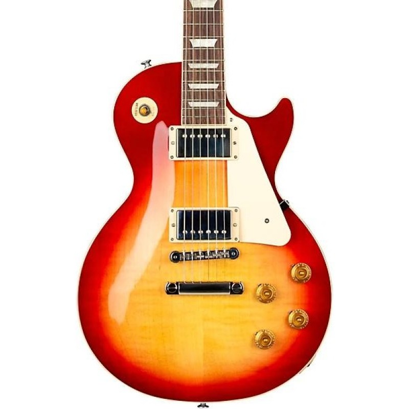 Gibson Les Paul Standard 50s Figured Top electric guitar Heritage Cherry Sunburst showing body neck and pickups